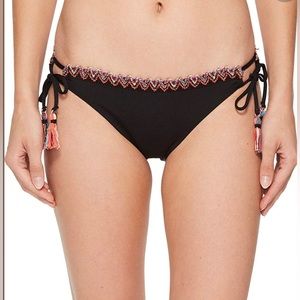 Becca by Rebecca Virtue Mardi Gras Tie Side Bikini Bottom Crochet Size Medium